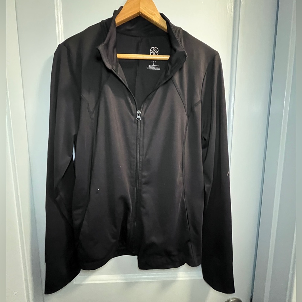Daisy Fuentes FIT Zip-Up Active Jacket | Black | L | Well Used